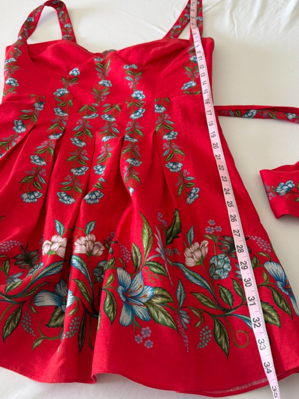 NWT Farm Rio Womens XL Mini Dress Red Sweet Bloom Bouquet Floral Coquette Boho - Picture 10 of 16